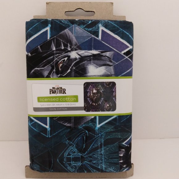 New Marvel‎ Black Panther Precut 1 Yard Fabric Cotton Material Crafts Sewing - Picture 1 of 5